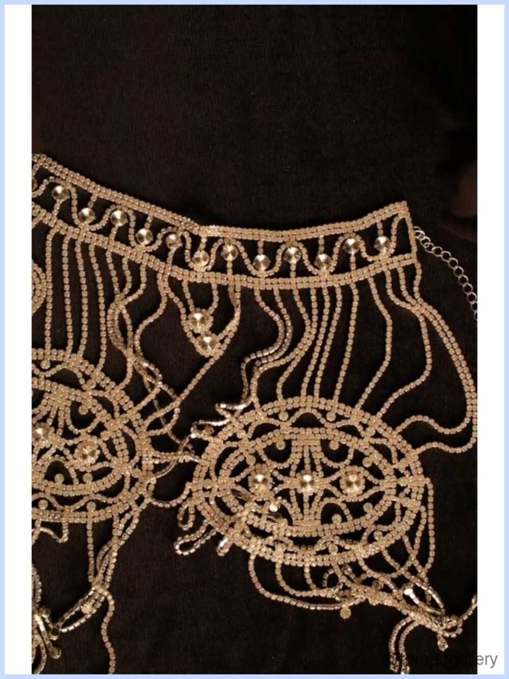 Rhinestone Crystal Shoulder Necklace Body Chain Harness Bridal Wedding Jewelry - Picture 6 of 6
